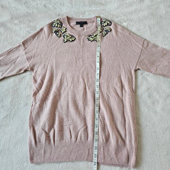 J. Crew Women's Opal Embellished Wool Sweater Size XS Pink Abby Young Restless - Picture 8 of 14